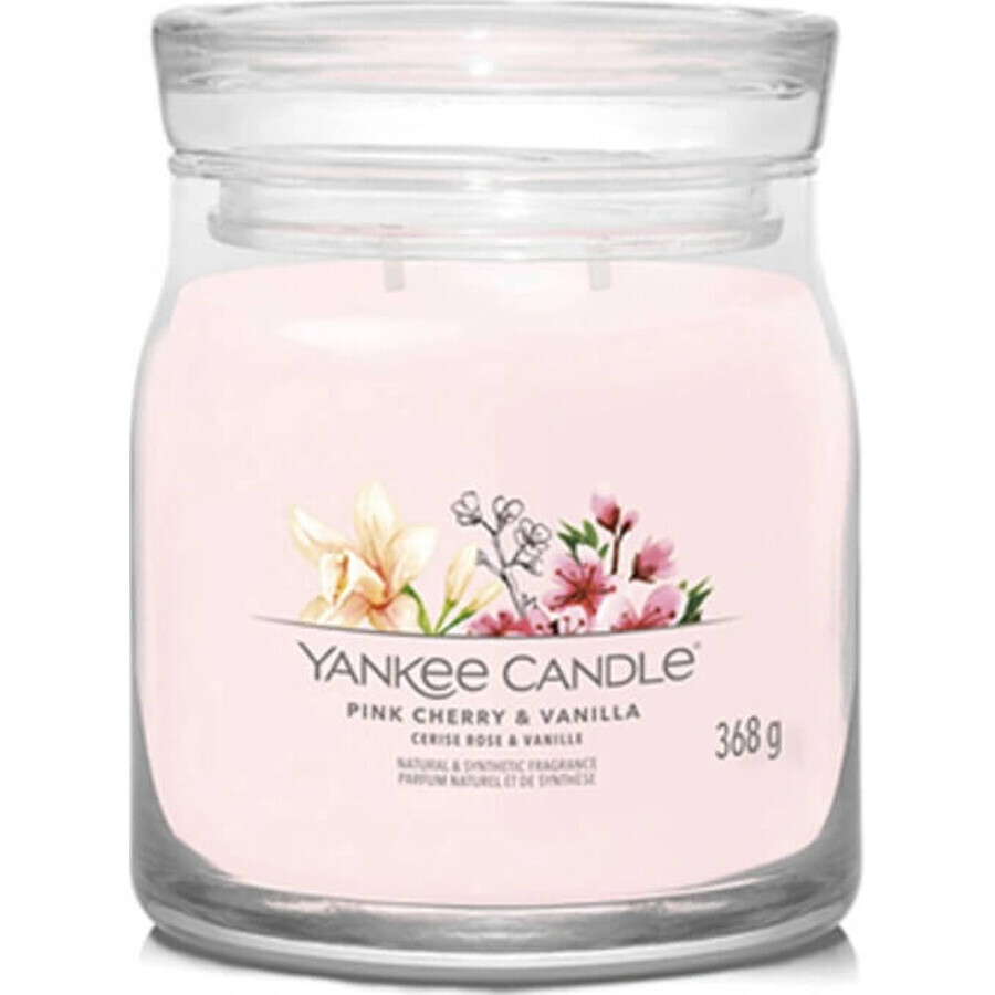 Yankee Candle Signature lumânare mare Pink Cherry & Vanilla 1×567 g, lumânare parfumată