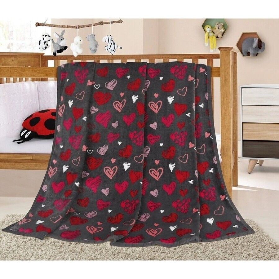 Manta bebé ELLA 1003/115 N 100x155cm corazones 1×1 ud, manta bebé