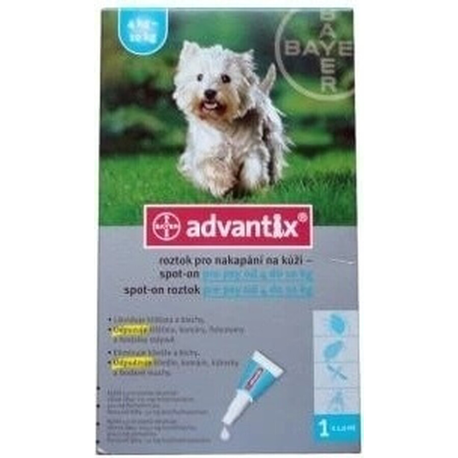 Advantix Spot-on pour chiens de 4 à 10 kg 1×1 ml, pipette