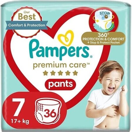 PAMPERS PREMIUM CARE PANTALONES DIAPER TAMAÑO 7 17KG 36KS 1×36 pcs, pañales en tamaño 7