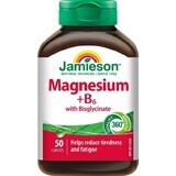 Jamieson Magnesio + Vitamina B6 con bisglicinato 1×50 tbl, complemento alimenticio