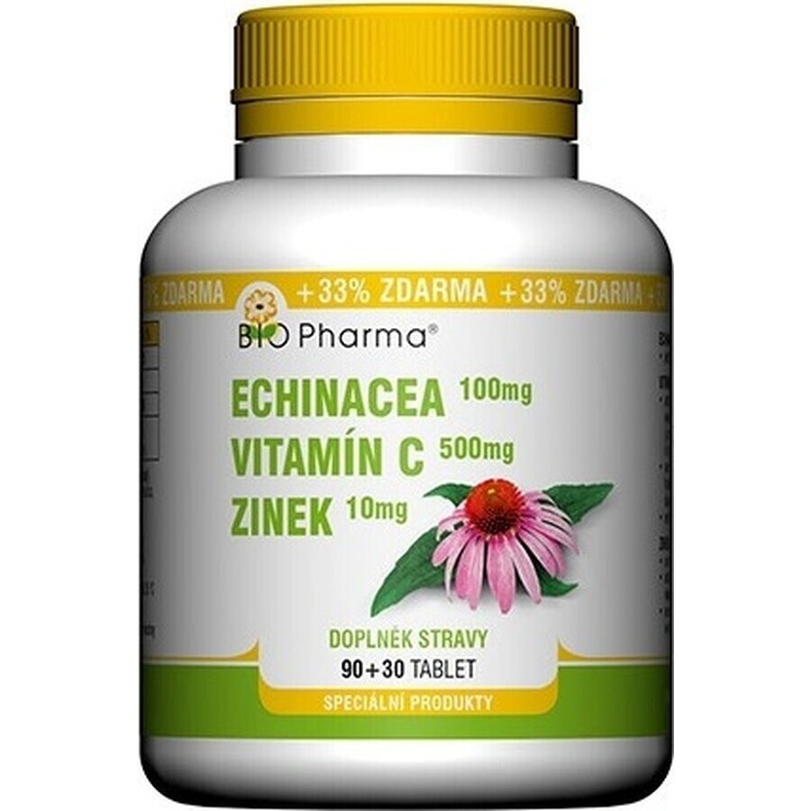 BIO Pharma Echinacea, Vitamine C, Zink 1×120 tbl, voedingssupplement