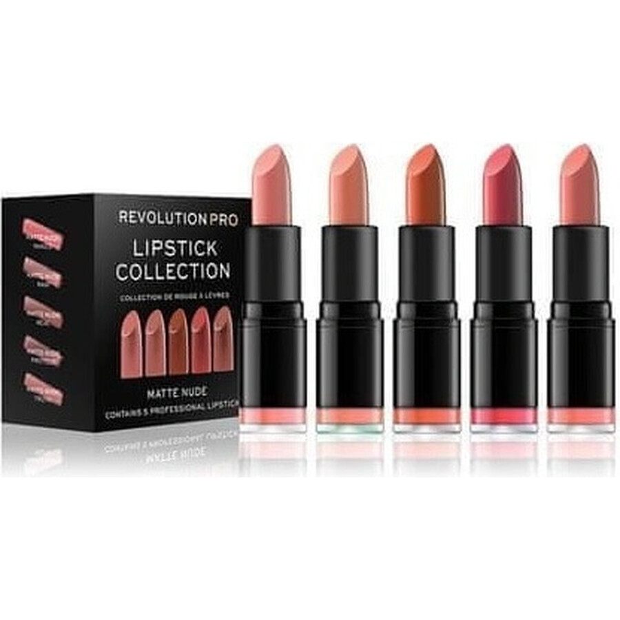 Lipstick set Revolution PRO Matte Nude 1×5 pcs, lipstick set