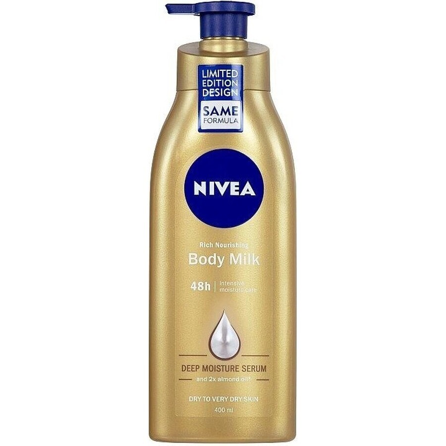 NIVEA BODY MILK - DRY SHEATH 1×400 ml, lang anhaltende Pflege