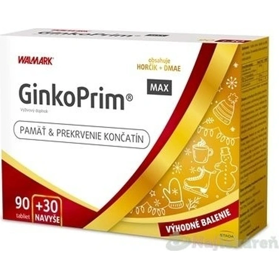 W lijn GinkoPrim MAX 90 + 30tbl. extra VB24 1x1 set, voedingspakket voor geheugen en bloedsomloop in de ledematen