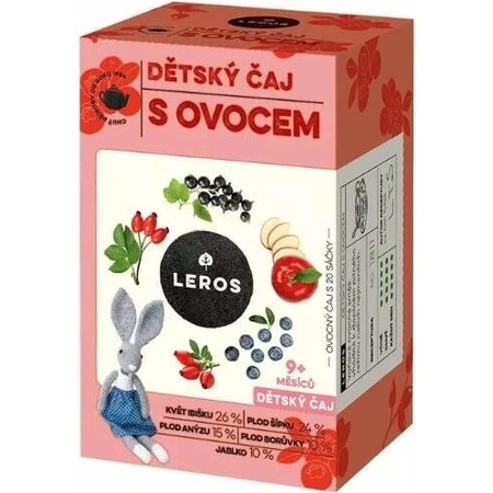 LEROS Thé aux fruits pour enfants 20×2 g, thé