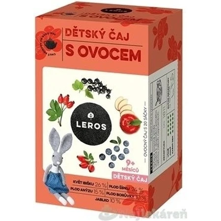 LEROS Thé aux fruits pour enfants 20×2 g, thé