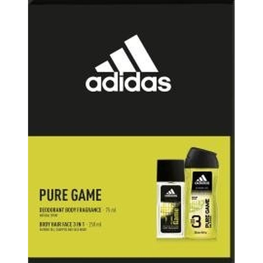 ADIDAS PURE GAME DEO S 150ML+SPR DEO S 150ML+SPR GEL 250ML 1SET 1×1 Stück, Satz