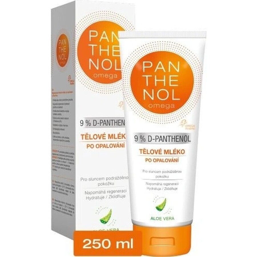 omega PANTHENOL 9% ALOE VERA 1×250 ml, after sun body lotion