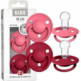 BIBS De Lux suzete din silicon coral/ruby 1×2 buc, mărime unică