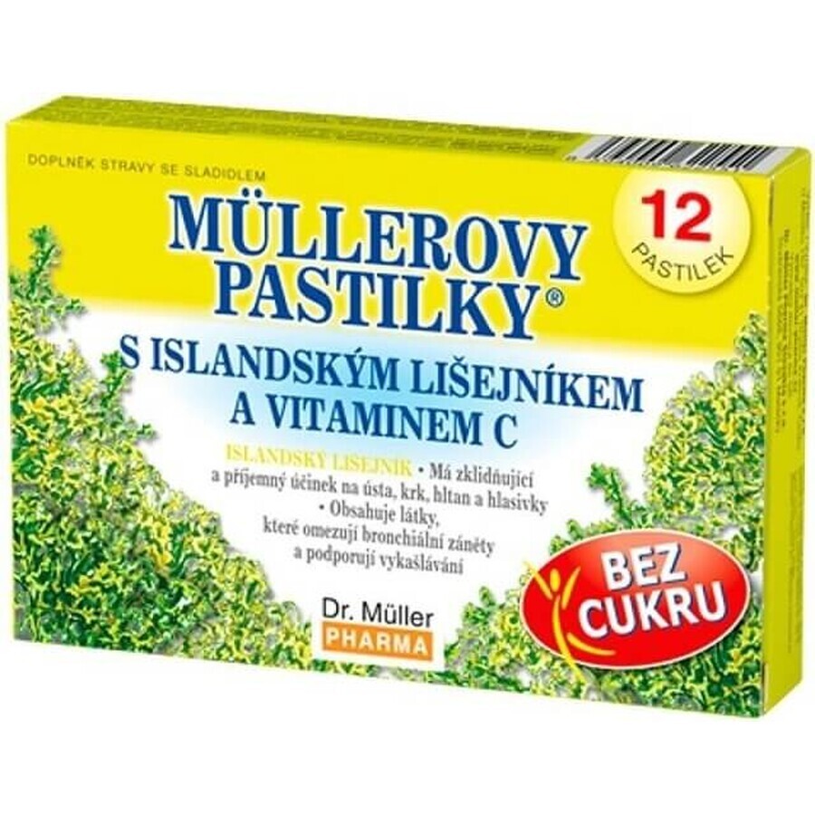 MÜLLER INSEL LUTSCHTABLETTEN. FLECHTE UND VIT. C 1×12 Stück, zum Abhusten