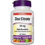 WEBBER NATURALS Zinc 50 mg Citrato 1×180 tbl, complemento alimenticio