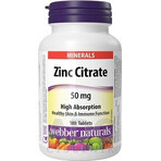 WEBBER NATURALS Zinc 50 mg Citrato 1×180 tbl, complemento alimenticio