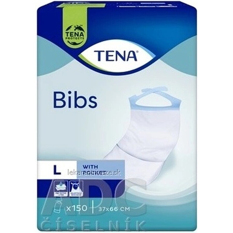 TENA Bib Bib L 1×150 piezas, tamaño 37x66cm