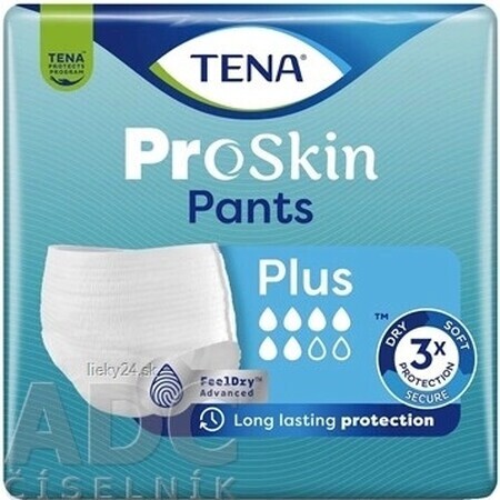 TENA PANTS PLUS EXTRA LARGE 1×12 piezas, braguita elástica absorbente, absorción 1440 ml, perímetro de cadera 120-160 cm