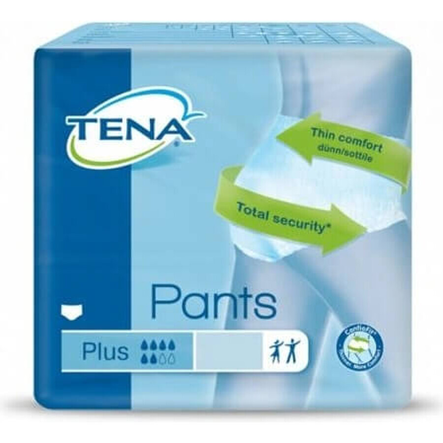 TENA PANTS PLUS EXTRA LARGE 1×12 piezas, braguita elástica absorbente, absorción 1440 ml, perímetro de cadera 120-160 cm