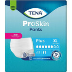 TENA PANTS PLUS EXTRA LARGE 1×12 piezas, braguita elástica absorbente, absorción 1440 ml, perímetro de cadera 120-160 cm