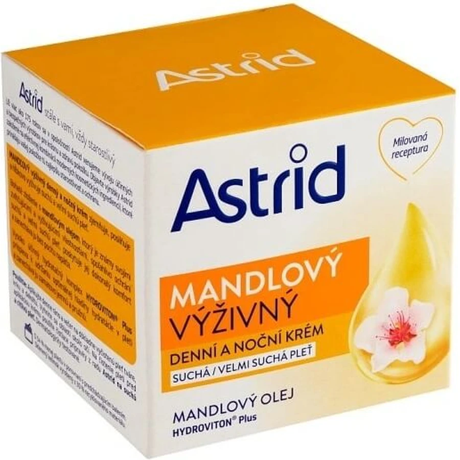 ASTRID ALMOND cremă hrănitoare de zi și de noapte pentru piele uscată și foarte uscată 50 ml 1×50 ml, cremă de mâini