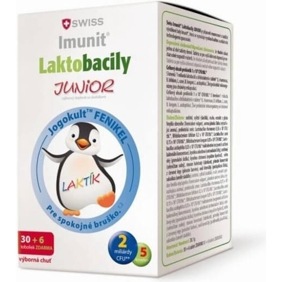 SWISS Lactobacilli JUNIOR Immunit + vitamin D3 30+6 tbl. 1×36 tbl, vitamins