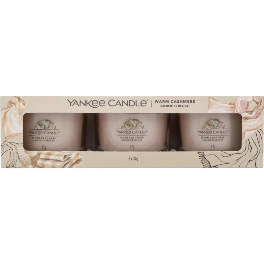 Yankee Candle - Candela votiva in vetro Warm Cashmere 1×37 g, candela profumata