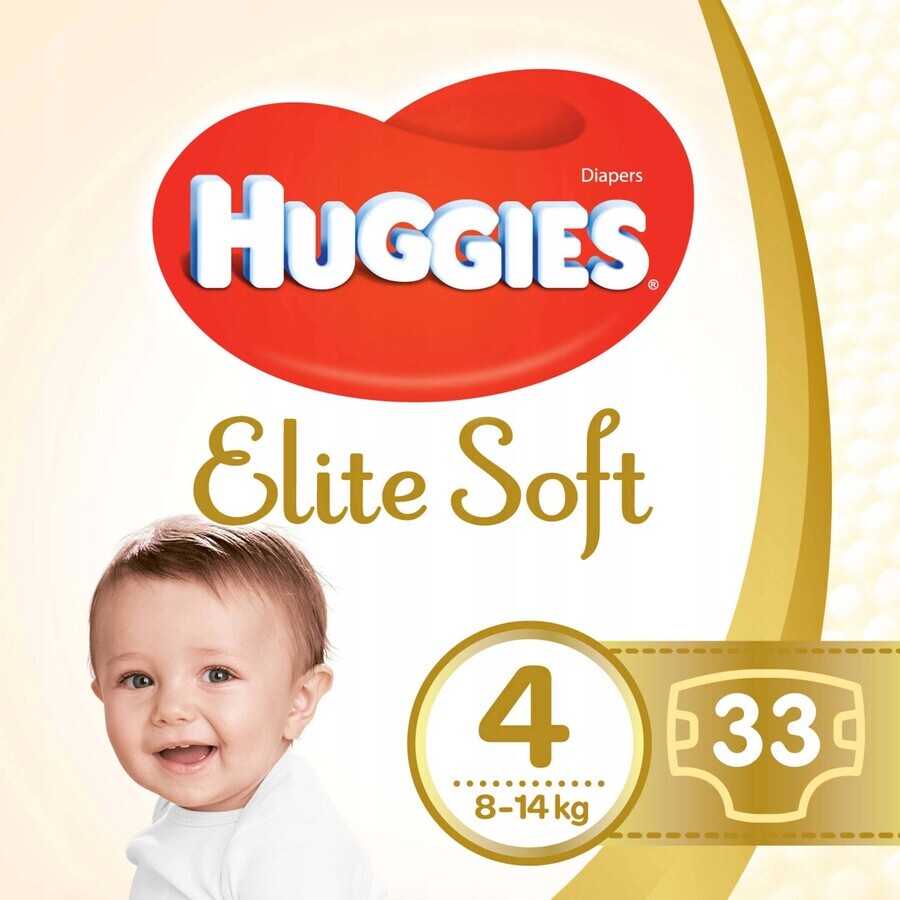 HUGGIES Elite Soft 4 Diapers 33 pcs 1×1 pcs