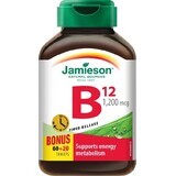 JAMIESON VITAMINA B12 VITAMINA B12 METILCOBALAMINA 1200 μg 1×80 tbl, liberación gradual