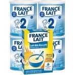 France Lait 2 4x400g + FL tarwepap. Set 250g 1×1, zuigelingenmelkpoeder set