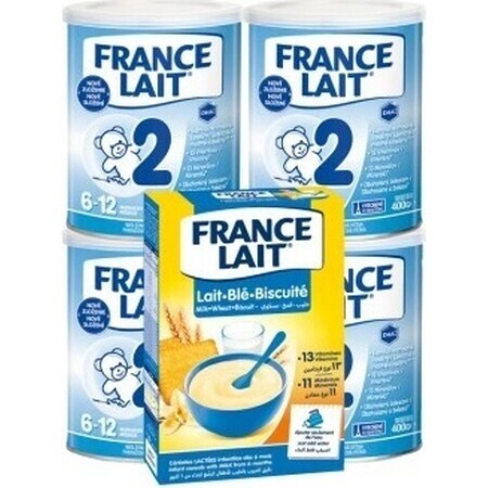 France Lait 2 4x400g + FL tarwepap. Set 250g 1×1, zuigelingenmelkpoeder set