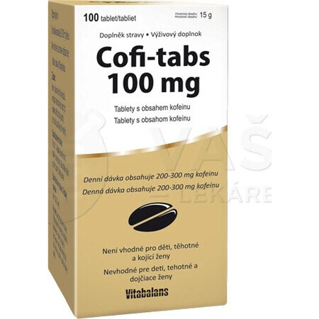 Vitabalans Cofi-tabs 1×100 tbl, comprimidos con cafeína