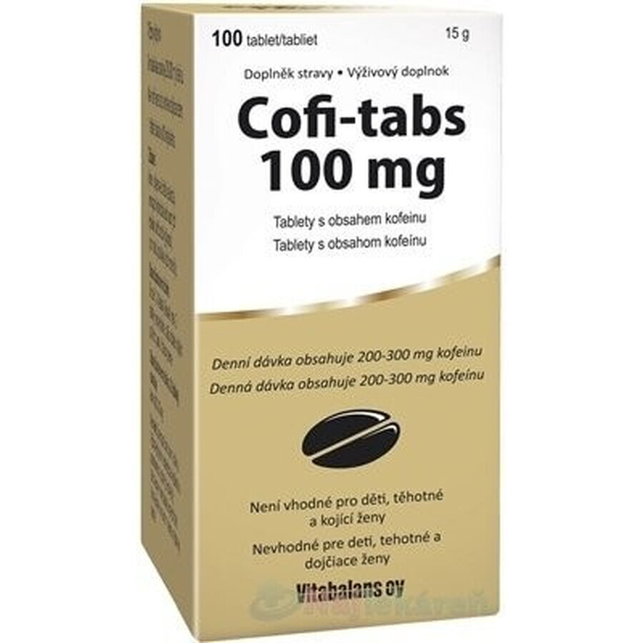 Vitabalans Cofi-tabs 1×100 tbl, comprimidos con cafeína