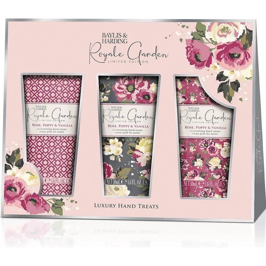 Baylis and Harding Rose & Wolf Poppy Hand Cream Gift Set 1×3 pcs, set de regalo