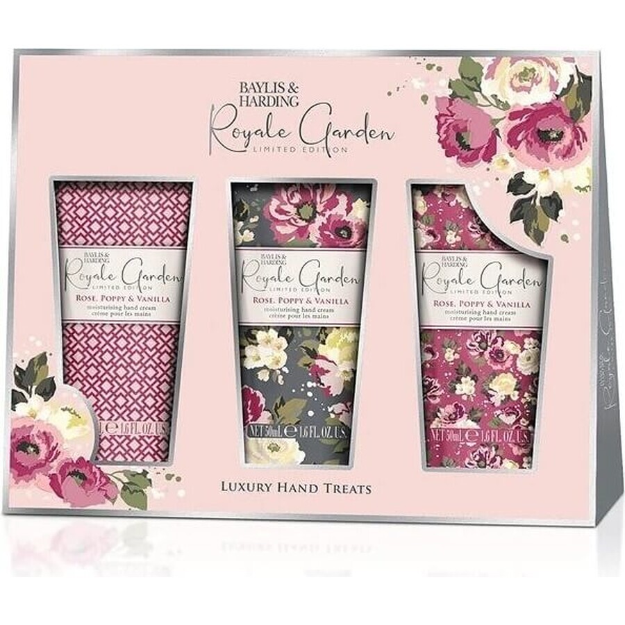 Baylis and Harding Rose & Wolf Poppy Hand Cream Gift Set 1×3 pcs, set de regalo