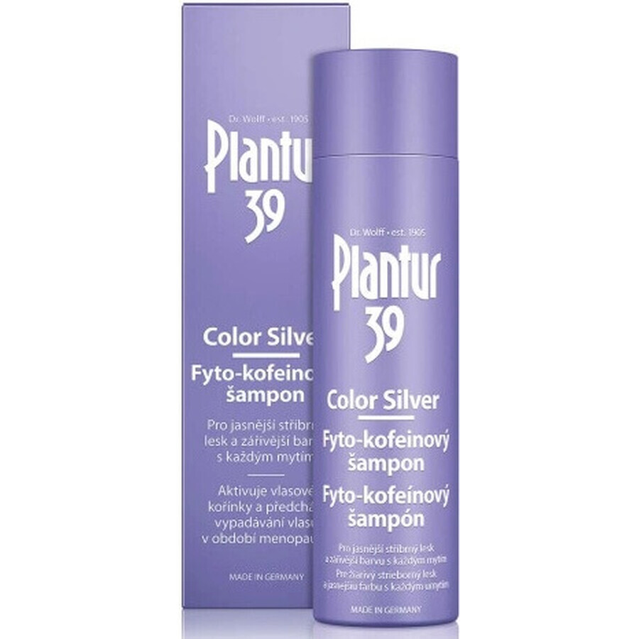 Plantur 39 Colour Silver Phyto-caffeine shampooing 1×250 ml, shampooing à la caféine