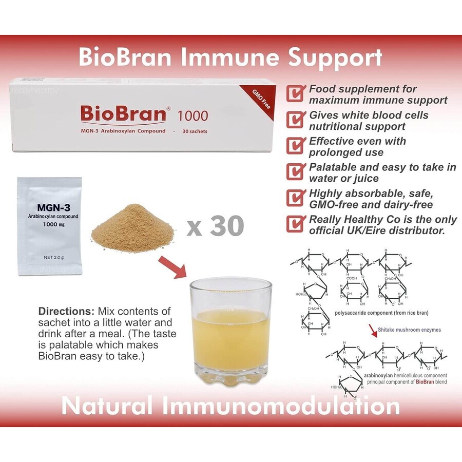 BioBran 1000, 30 sobres, Daiwa Pharmaceutical