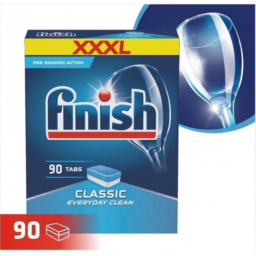 Finish tabs Classic Regular 1×90 unidades, pestañas para lavavajillas