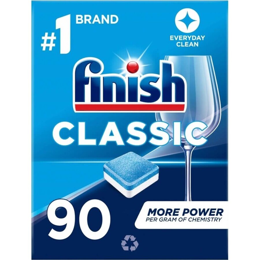 Finish tabs Classic Regular 1×90 unidades, pestañas para lavavajillas