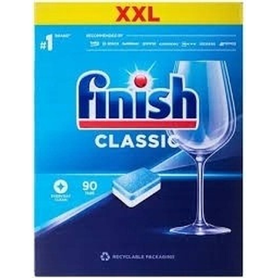 Finish tabs Classic Regular 1×90 unidades, pestañas para lavavajillas