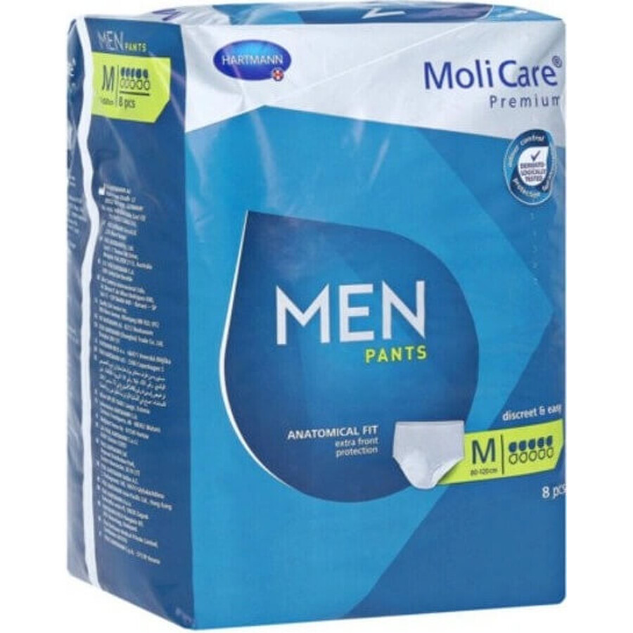 MOLICARE PREMIUM PANTALON HOMME 5KV. M 1×8pcs, slips d'incontinence