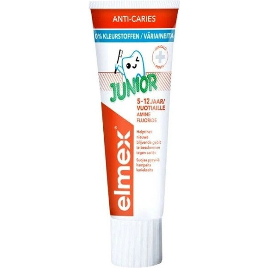 ELMEX JUNIOR PASTA DENTAL 1×75 ml, pasta dental para niños