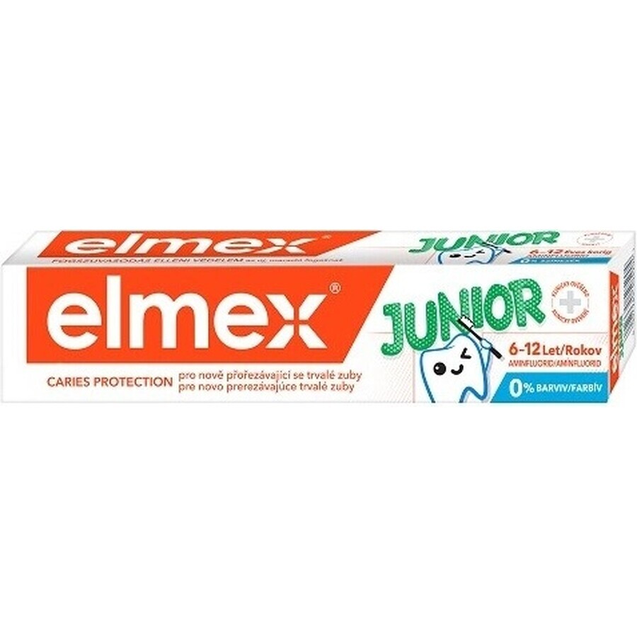 ELMEX JUNIOR PASTA DENTAL 1×75 ml, pasta dental para niños