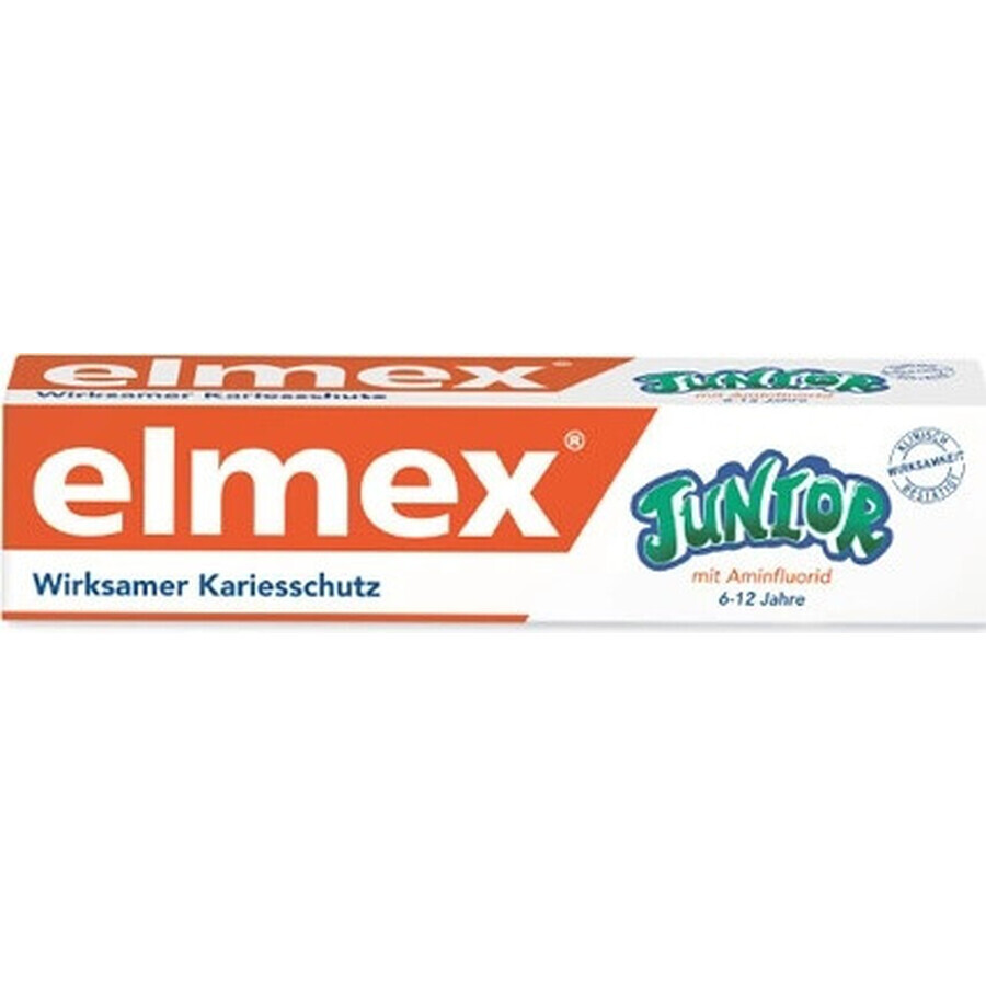 ELMEX JUNIOR PASTA DENTAL 1×75 ml, pasta dental para niños