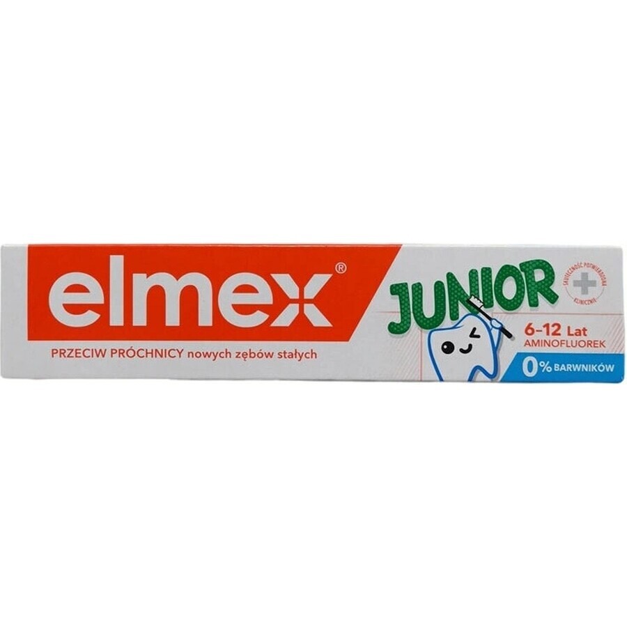 ELMEX JUNIOR PASTA DENTAL 1×75 ml, pasta dental para niños