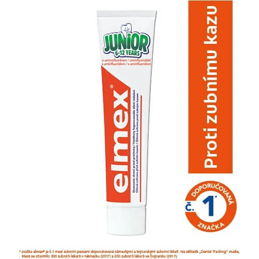 ELMEX JUNIOR PASTA DENTAL 1×75 ml, pasta dental para niños