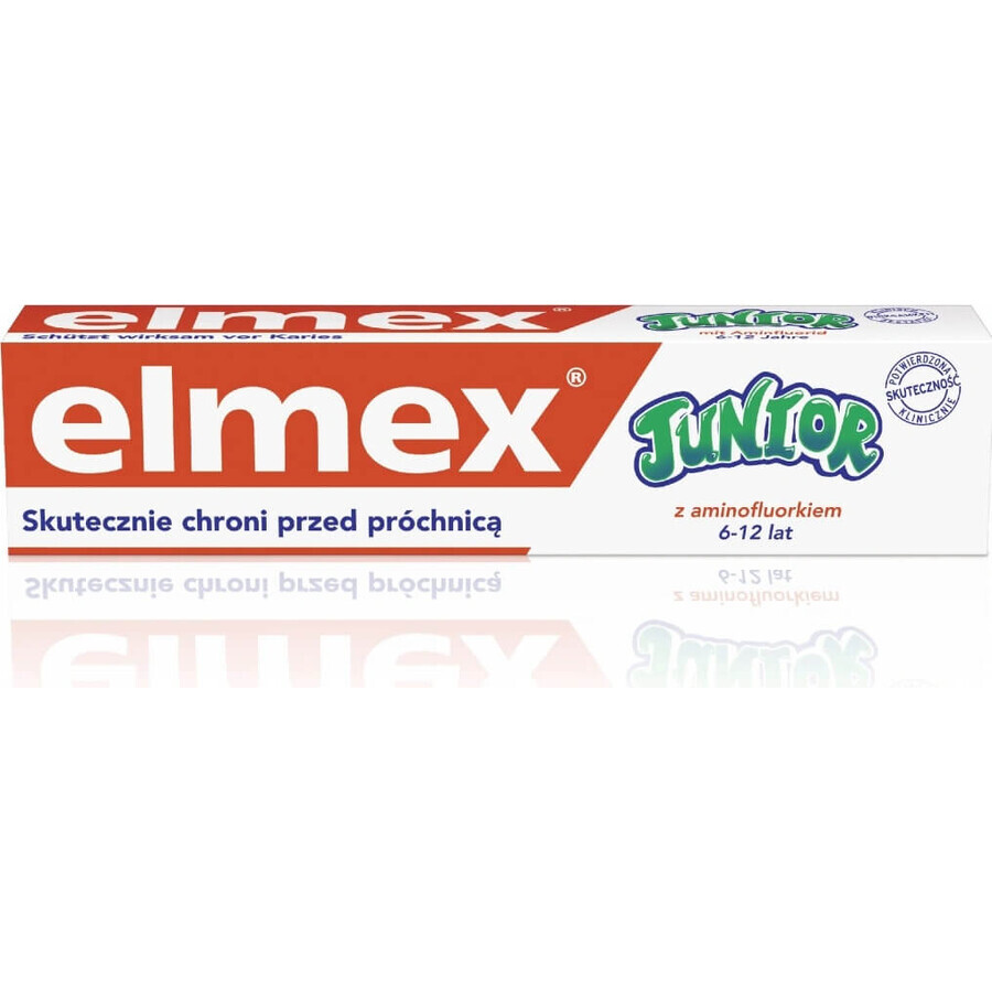 ELMEX JUNIOR PASTA DENTAL 1×75 ml, pasta dental para niños