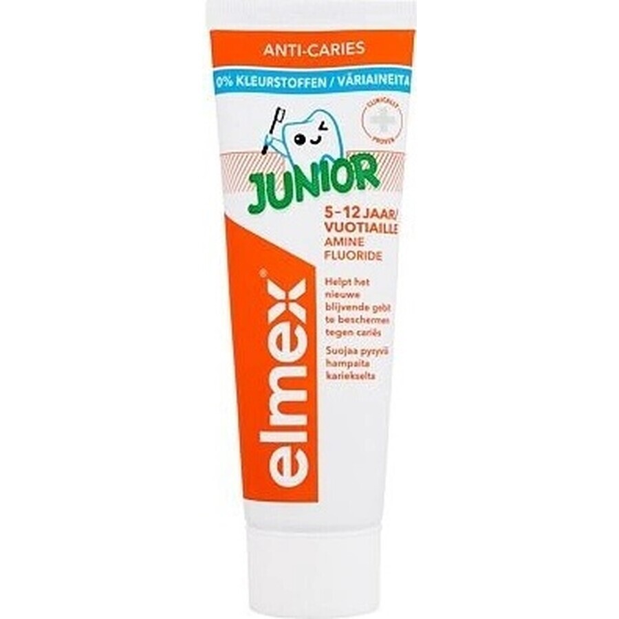 ELMEX JUNIOR PASTA DENTAL 1×75 ml, pasta dental para niños