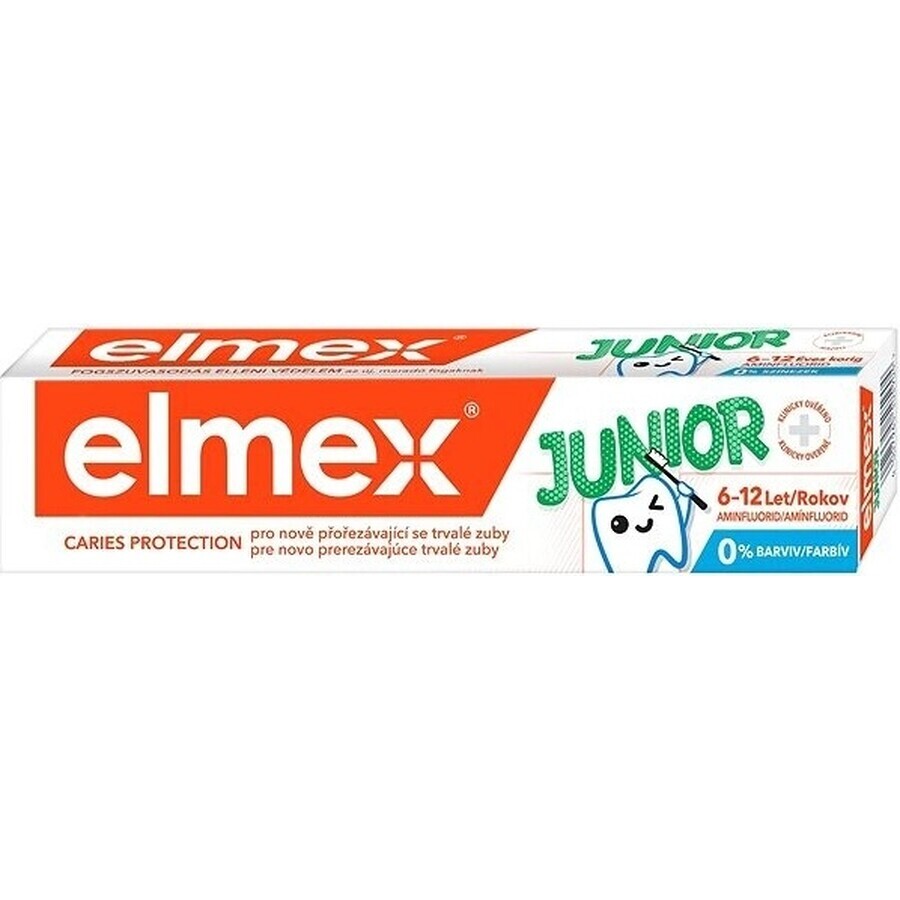 ELMEX JUNIOR PASTA DENTAL 1×75 ml, pasta dental para niños