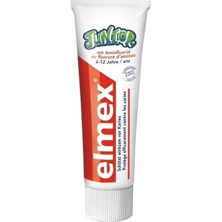 ELMEX JUNIOR PASTA DENTAL 1×75 ml, pasta dental para niños