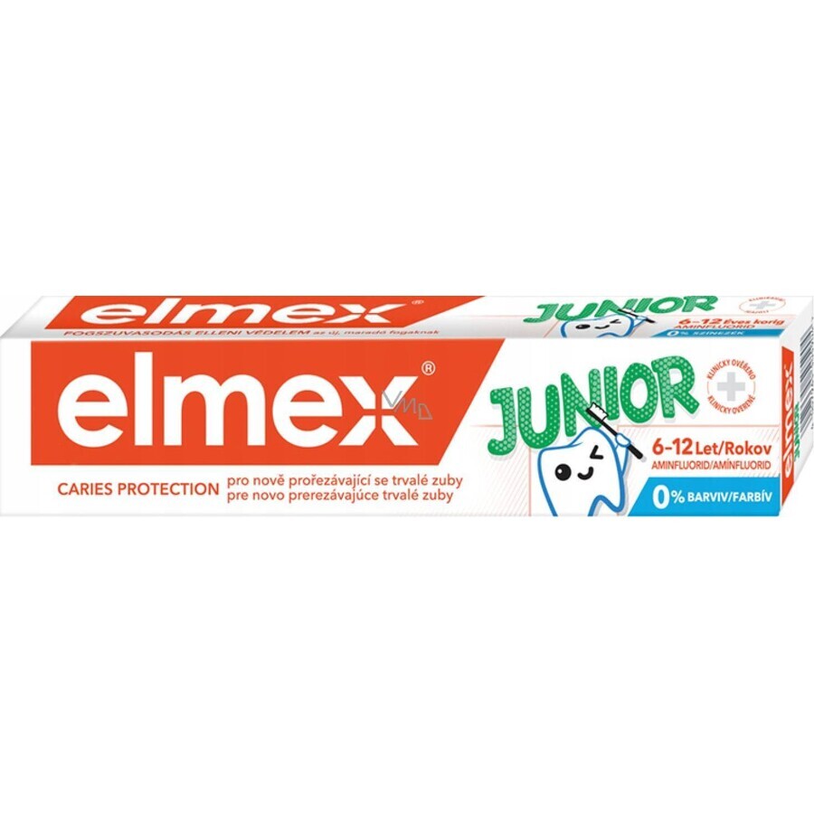 ELMEX JUNIOR PASTA DENTAL 1×75 ml, pasta dental para niños