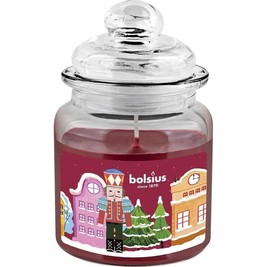 Bolsius Scented candle with nutcracker in red glass 1×1 pc, size 79 x 129 mm