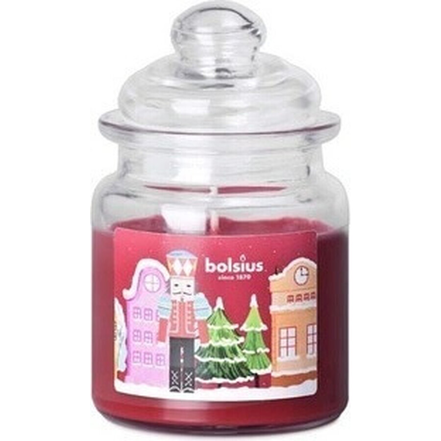 Bolsius Scented candle with nutcracker in red glass 1×1 pc, size 79 x 129 mm